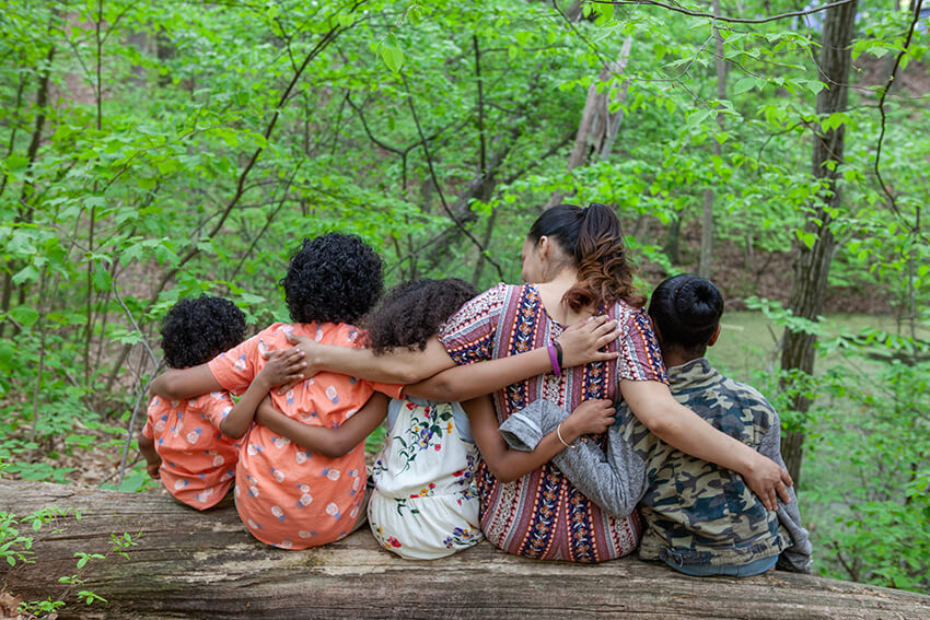 family hugging