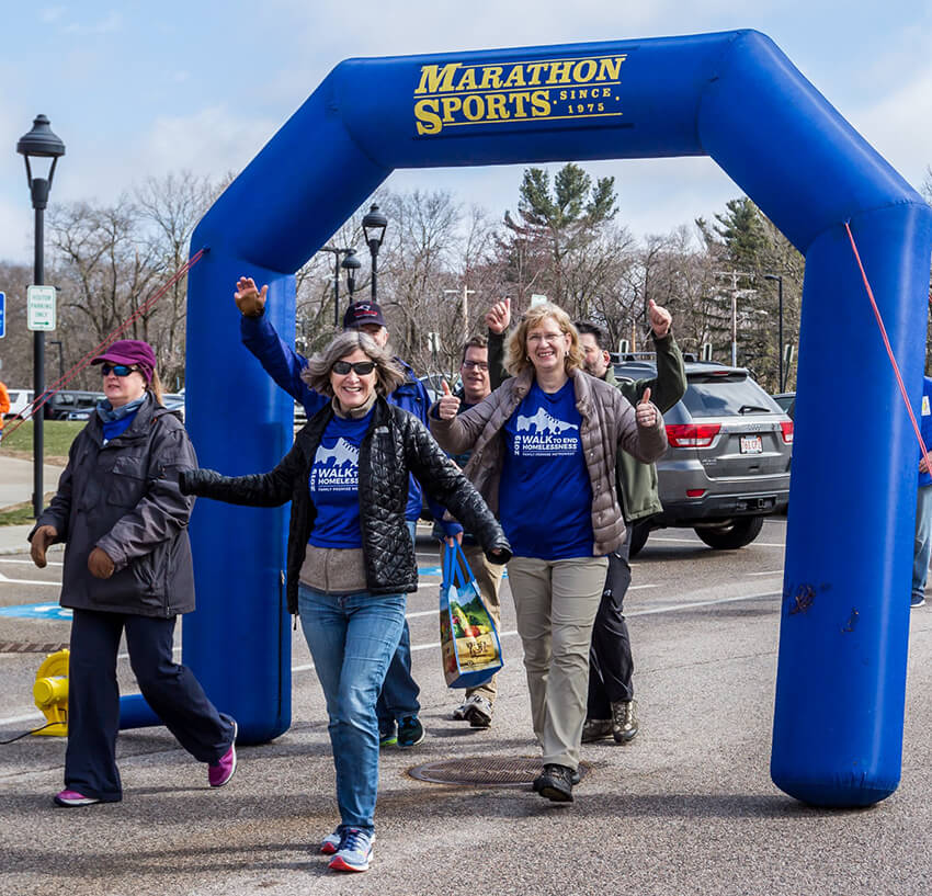 Participants walking at a Family Promise Metrowest walkathon