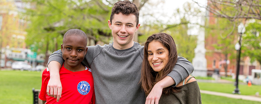 three teenagers