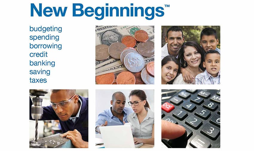 Family participating in the New Beginnings financial training program